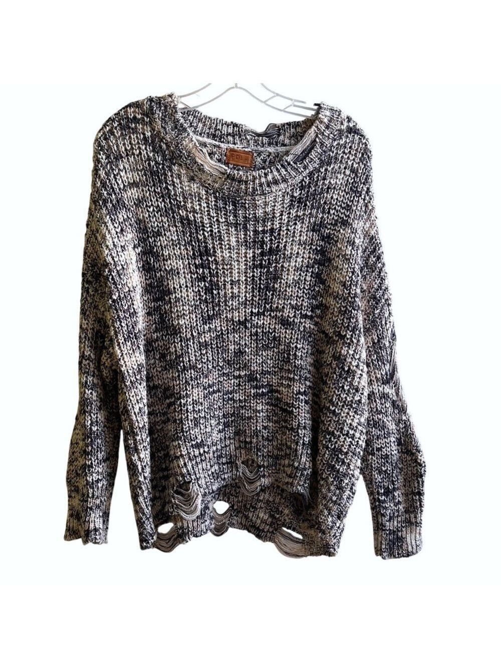 POL Crew Neck Sweater with Shredding M
